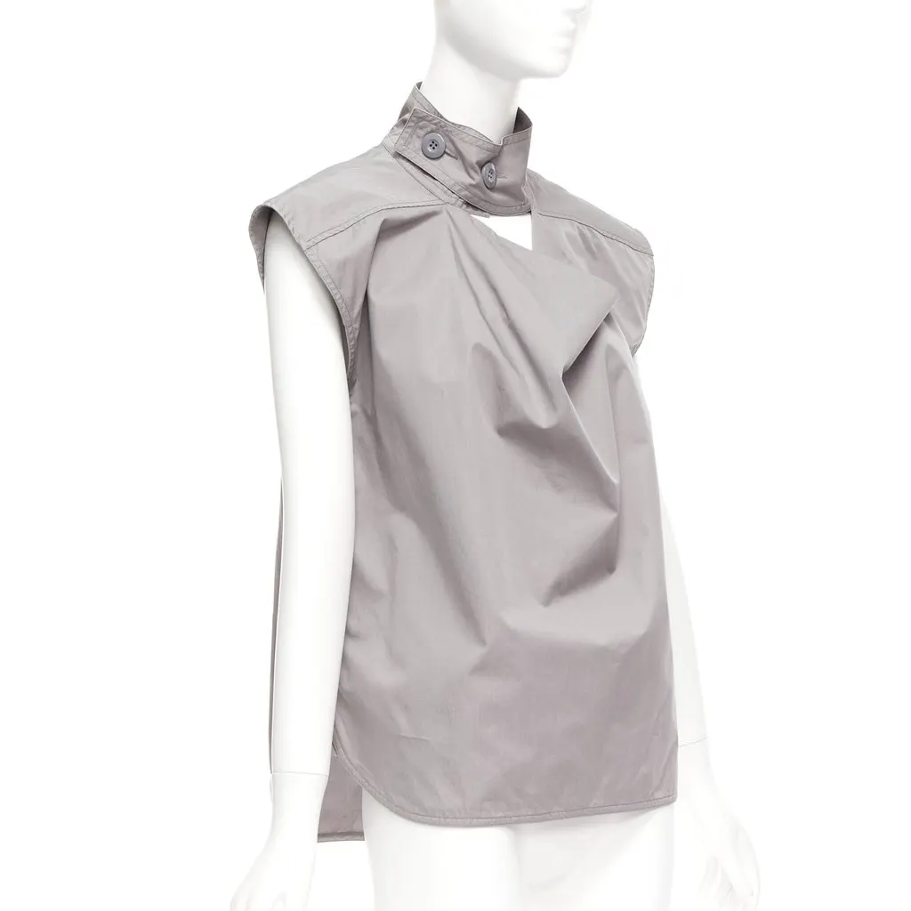 Marni Drape Utility Top Grey Cotton Very good - Front View