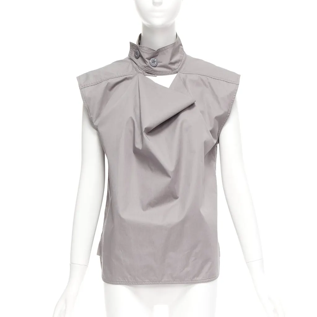 Marni Drape Utility Top Grey Cotton Very good - Inside View