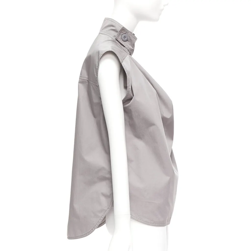 Marni Drape Utility Top Grey Cotton Very good - Model View