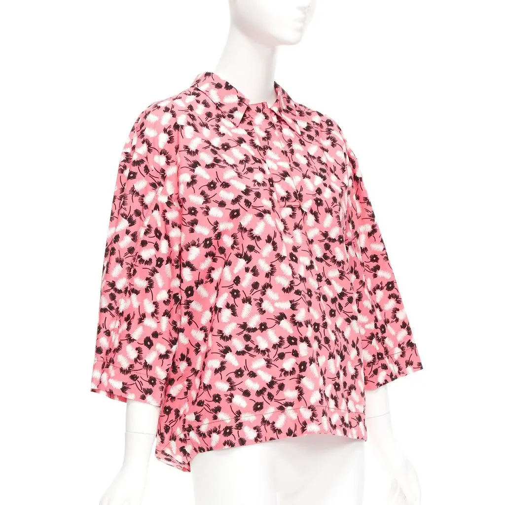 Marni Feather Print Shirt MultiColor Cotton Never worn - Model View