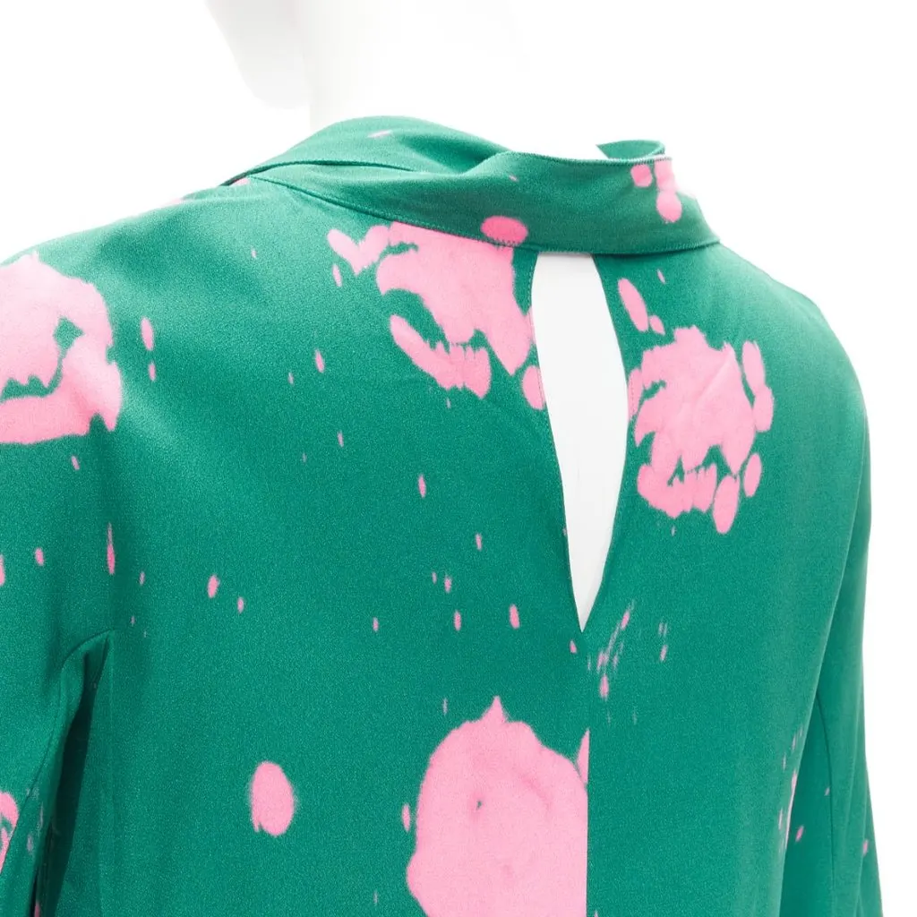 Marni Splatter Tie Blouse Green Never worn - Back View