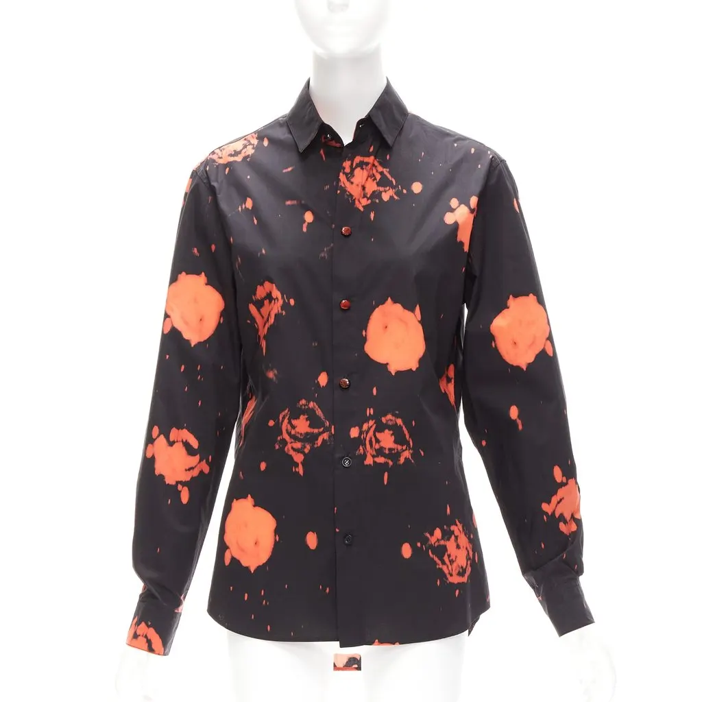 Marni Rose Tie Shirt Black Cotton Never worn - Front View