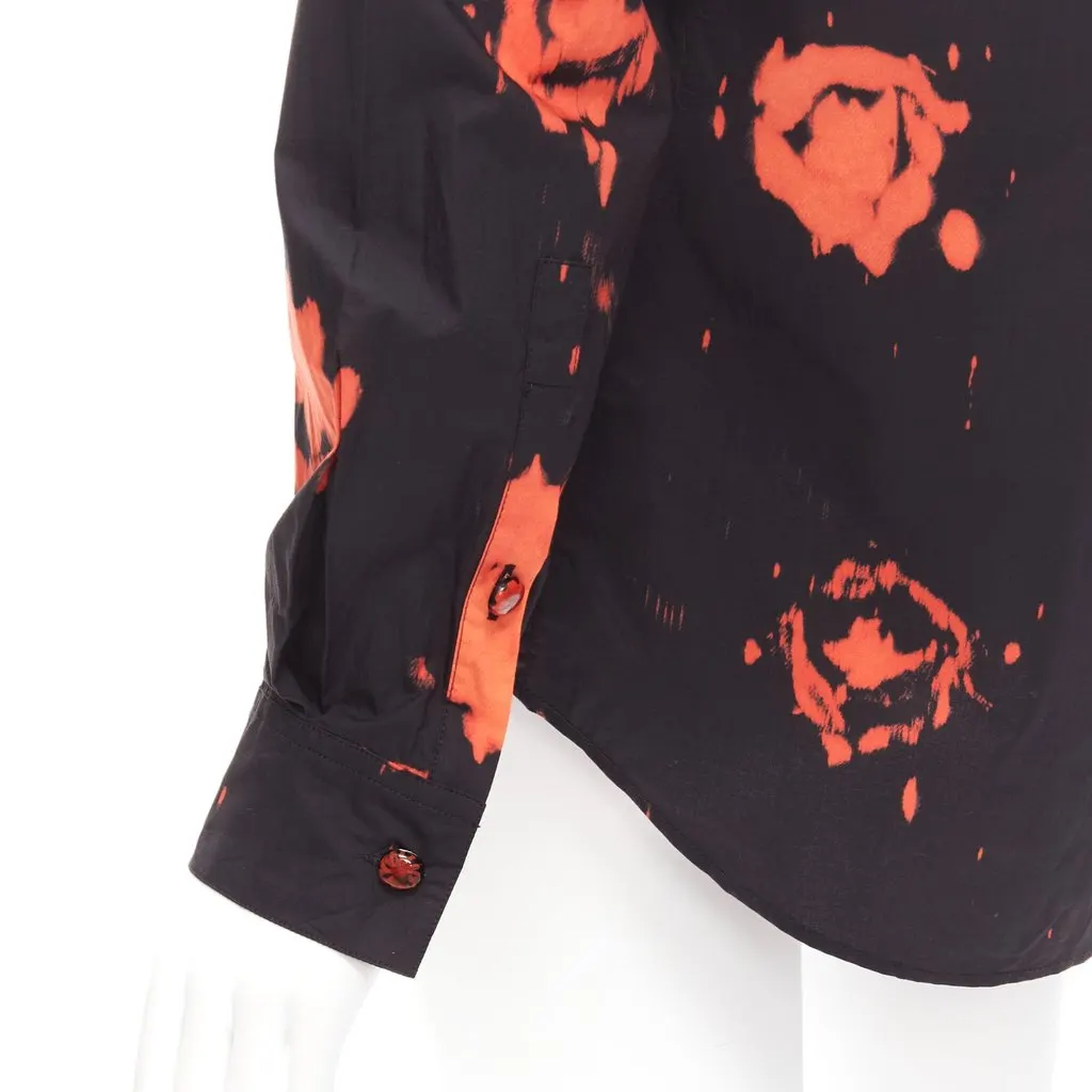 Marni Rose Tie Shirt Black Cotton Never worn - Back View