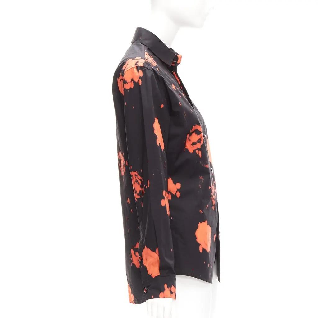 Marni Rose Tie Shirt Black Cotton Never worn - Model View