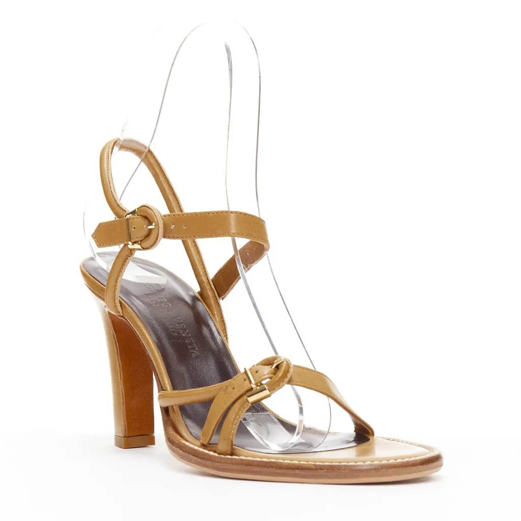 Bottega Veneta Cord Pipe Sandals Brown Leather Fair - Back View