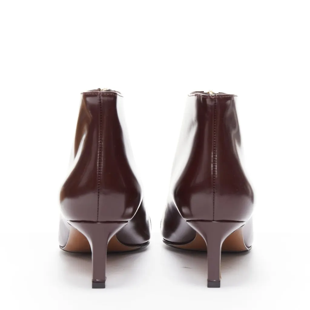 Marni Toe Cap Zip Bootie Brown Leather Very good - Box View