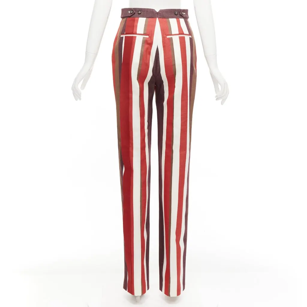 Frenken Stripe Wide Pants Red Cotton Never worn - Box View