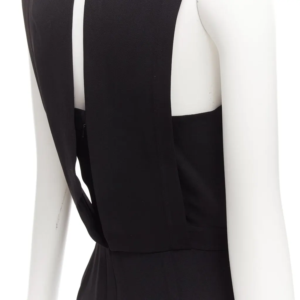 Theory Black Zip Jumpsuit Black Viscose Fair - Back View