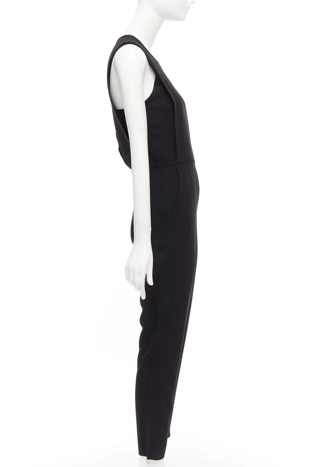 Theory Black Zip Jumpsuit Black Viscose Fair - Model View