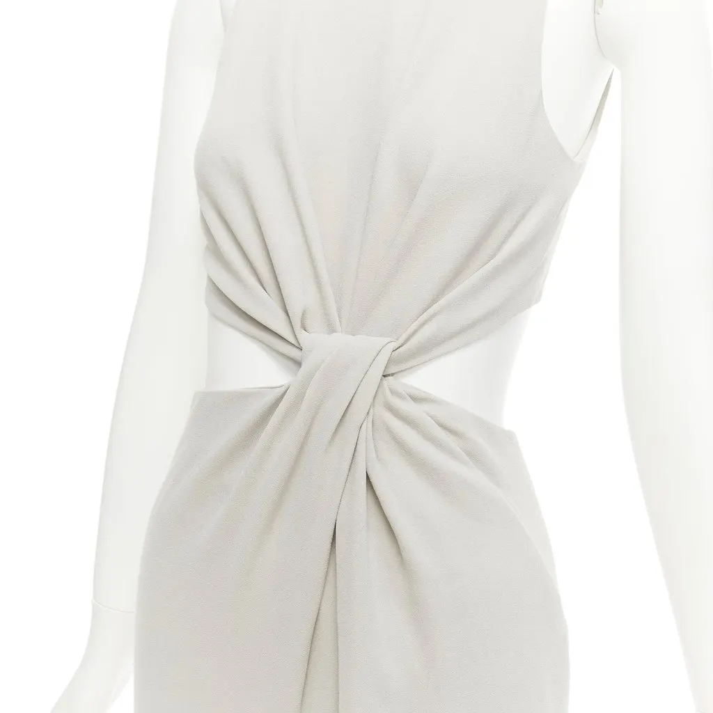 Halston Heritage Grey Drape Jumpsuit Grey Polyester Very good - Back View
