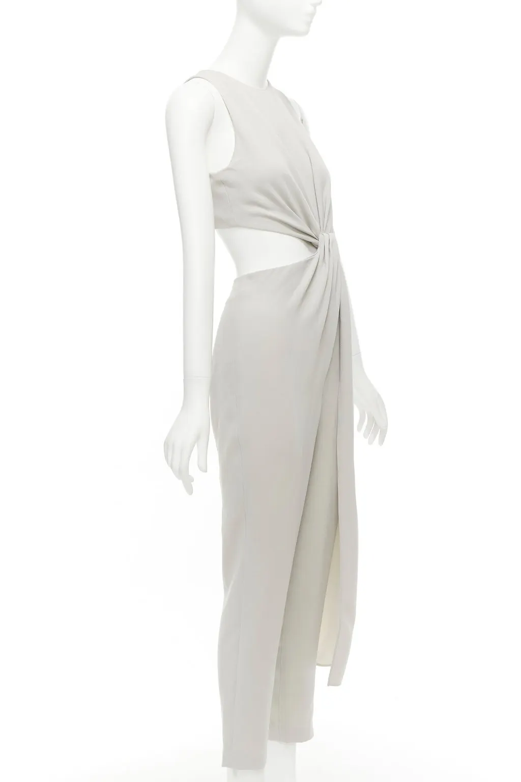 Halston Heritage Grey Drape Jumpsuit Grey Polyester Very good - Inside View