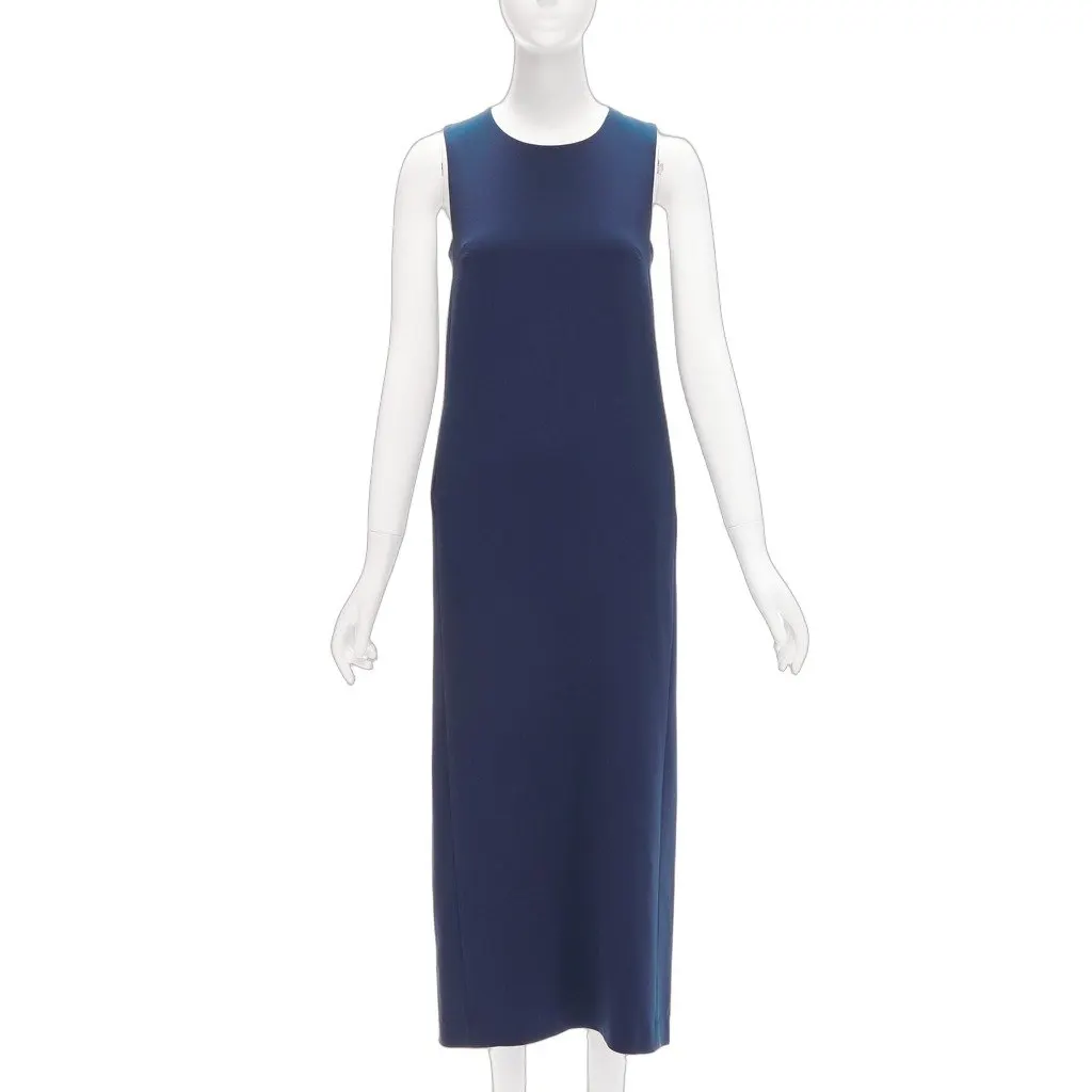 Theory Minimal Shift Dress Navy Acetate Never worn - Front View