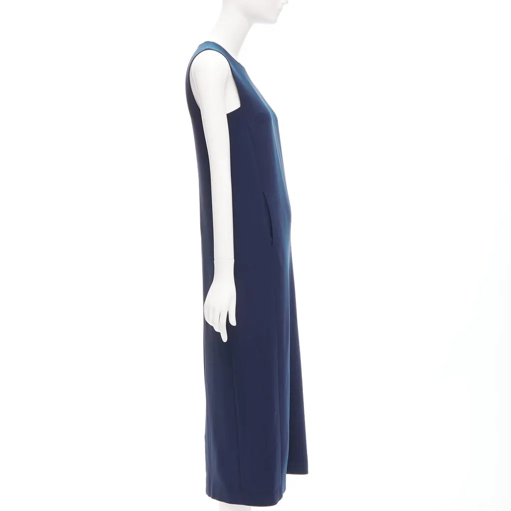 Theory Minimal Shift Dress Navy Acetate Never worn - Model View