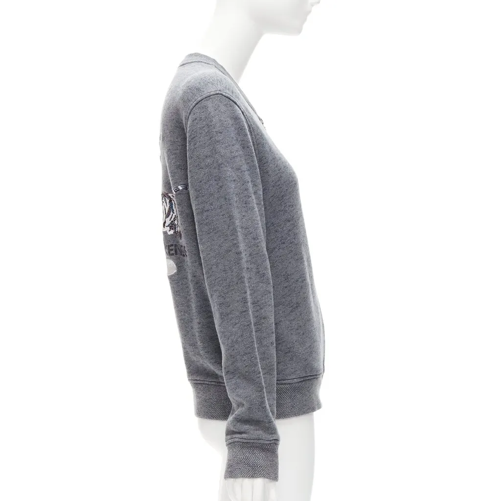 Kenzo Tiger Bomber Jacket Grey Cotton Very good - Model View