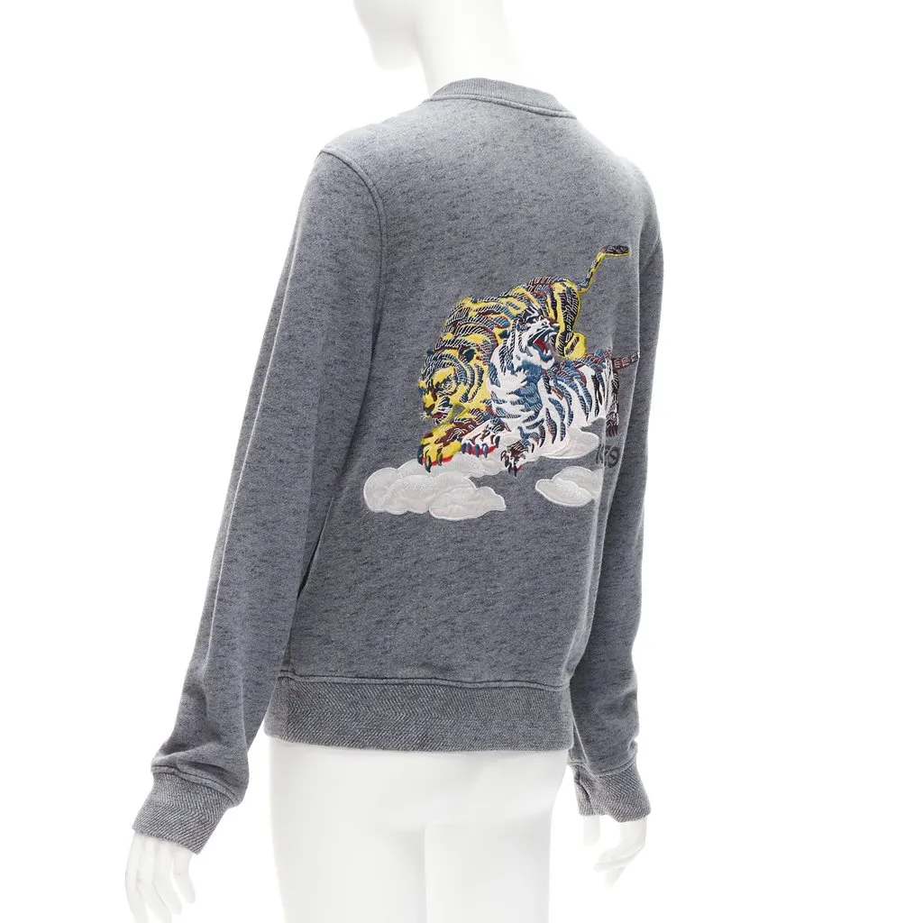 Kenzo Tiger Bomber Jacket Grey Cotton Very good - Box View