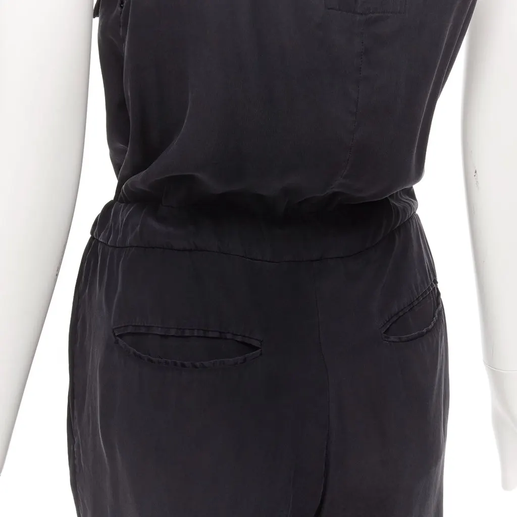 Rag & Bone Charcoal Silk Jumpsuit Grey Silk Never worn - Back View