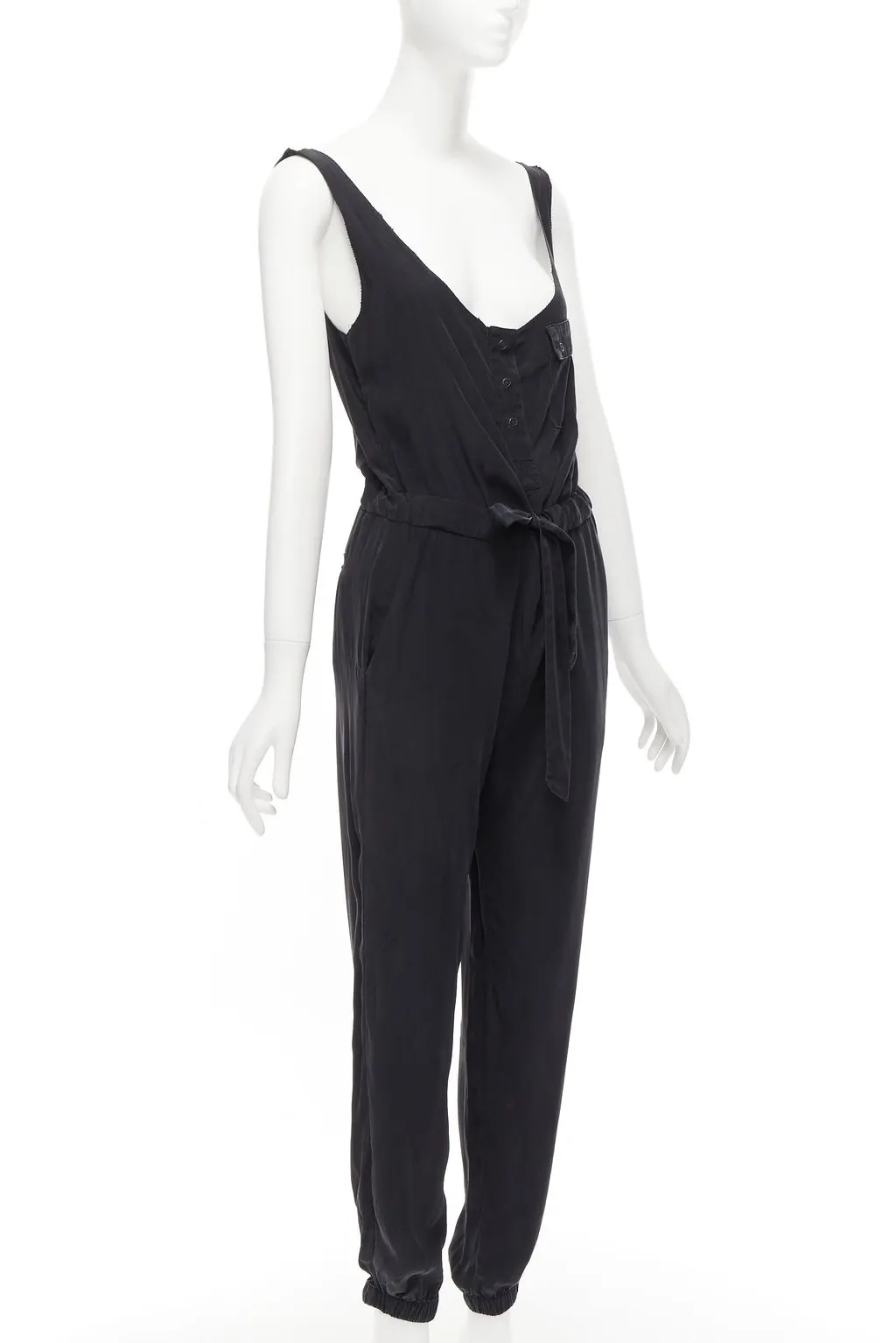 Rag & Bone Charcoal Silk Jumpsuit Grey Silk Never worn - Inside View