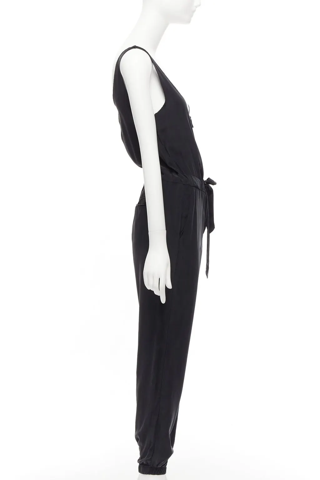 Rag & Bone Charcoal Silk Jumpsuit Grey Silk Never worn - Model View