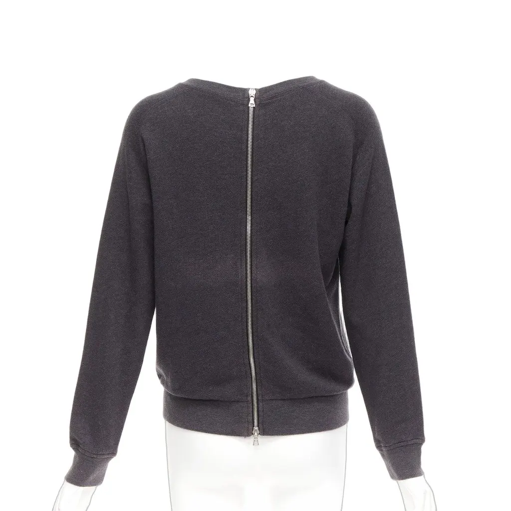 Dries Van Noten Zip Pullover Sweater Grey Cotton Very good - Front View