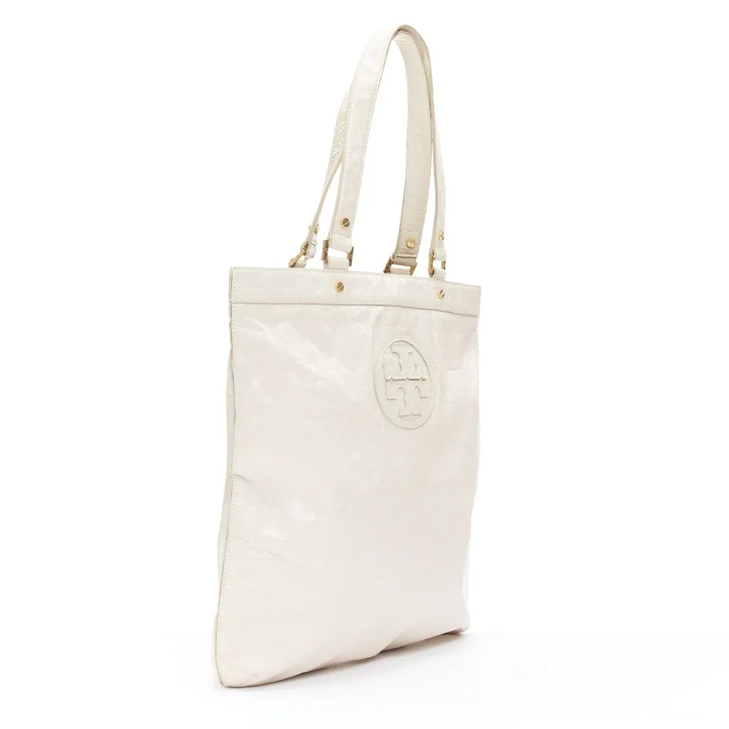 Tory Burch Oversized Zip Clutch White Leather Very good - Inside View