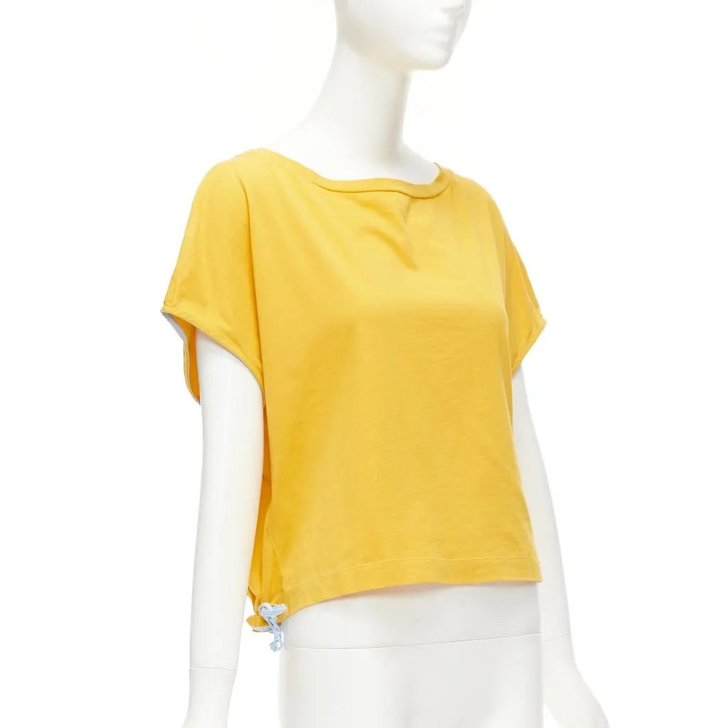 Marni Ruched Trim Tee Yellow Cotton Never worn - Inside View