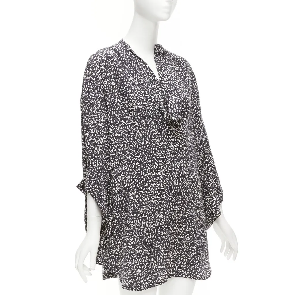Marni Speckle Shirt Dress Black Silk Never worn - Front View