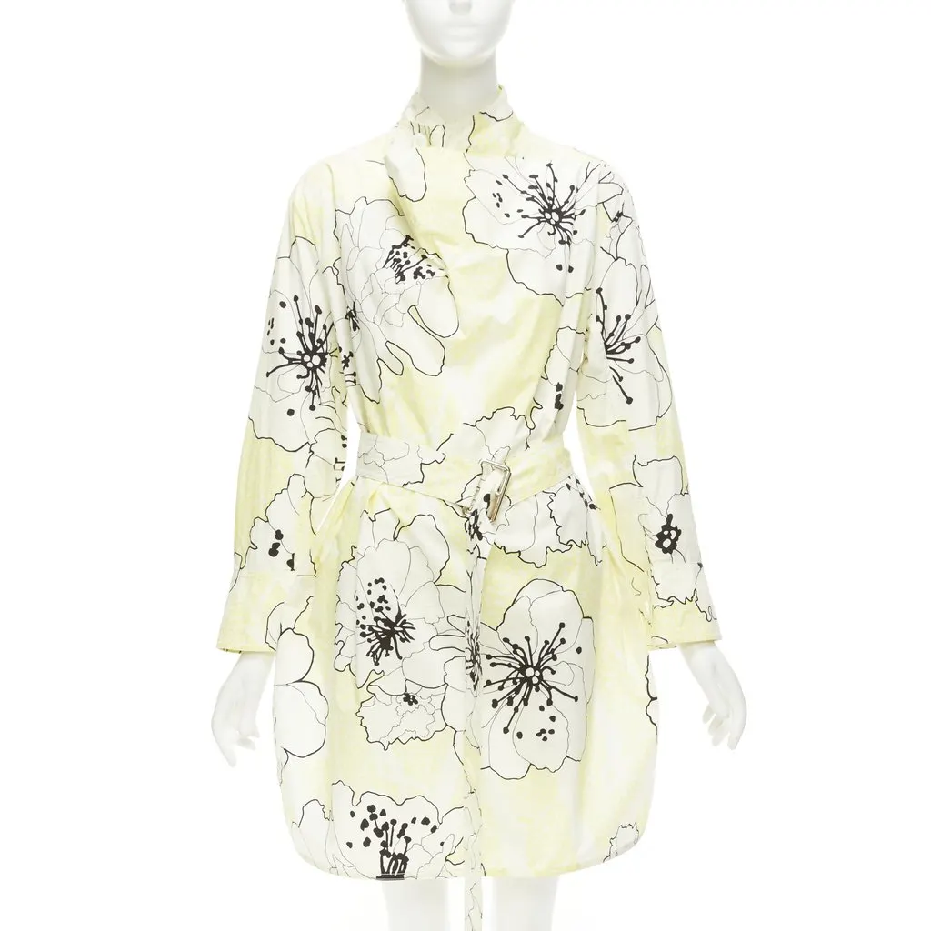 Marni Belted Cowl Dress Yellow Cotton Never worn - Front View