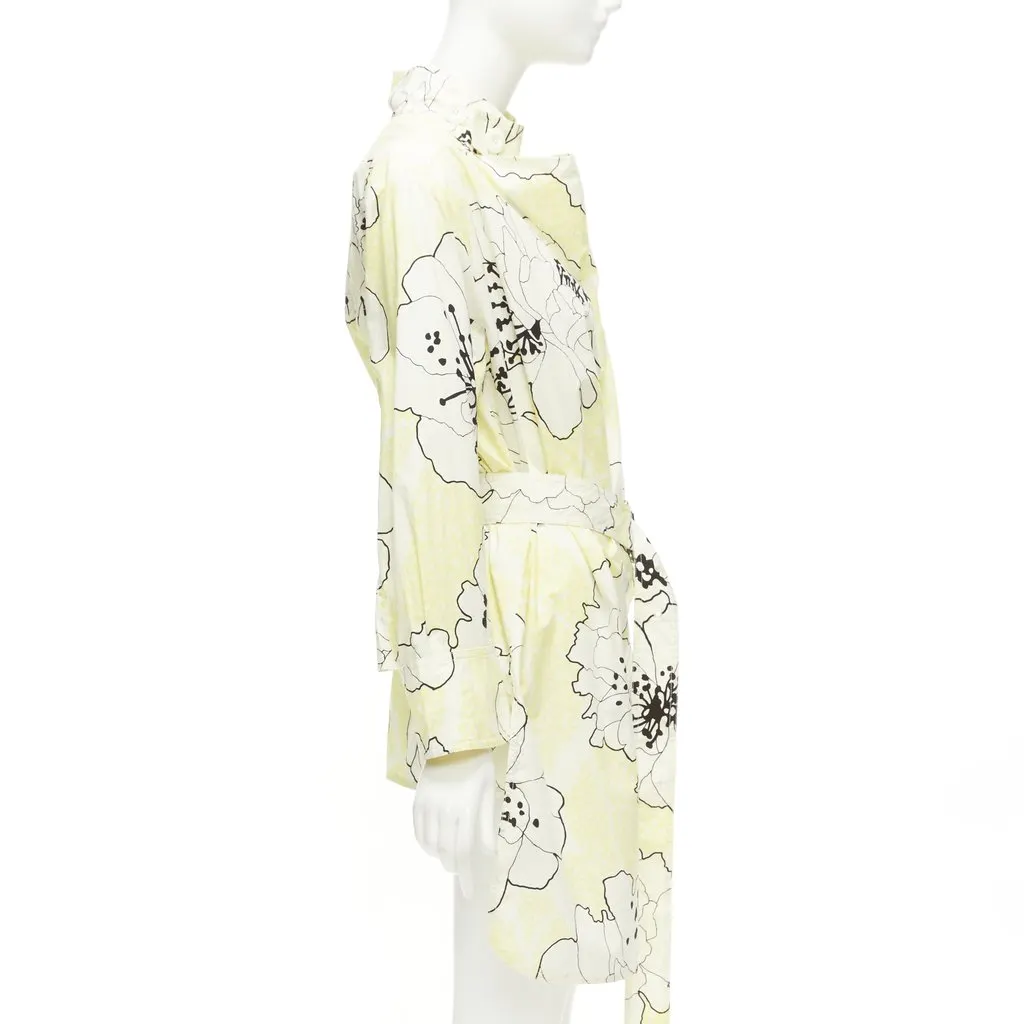Marni Belted Cowl Dress Yellow Cotton Never worn - Model View