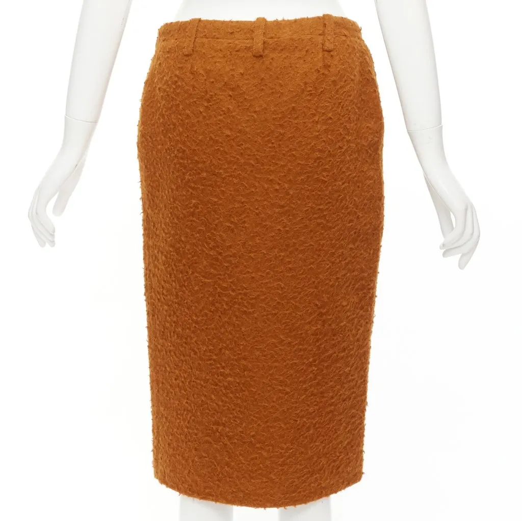 Marni Alpaca Slit Skirt Brown Silk Never worn - Box View