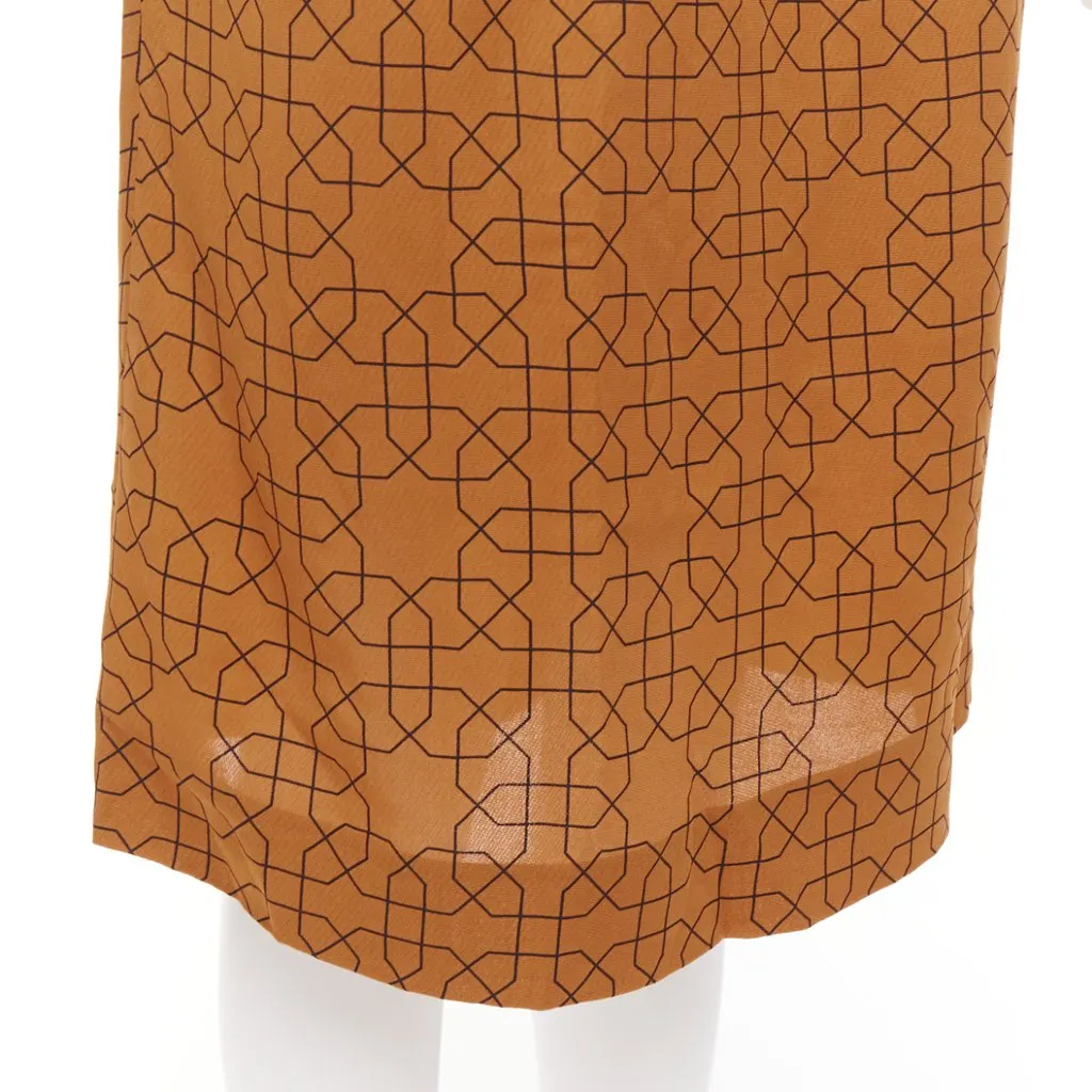Marni Geometric Knee Skirt Brown Viscose Never worn - Back View