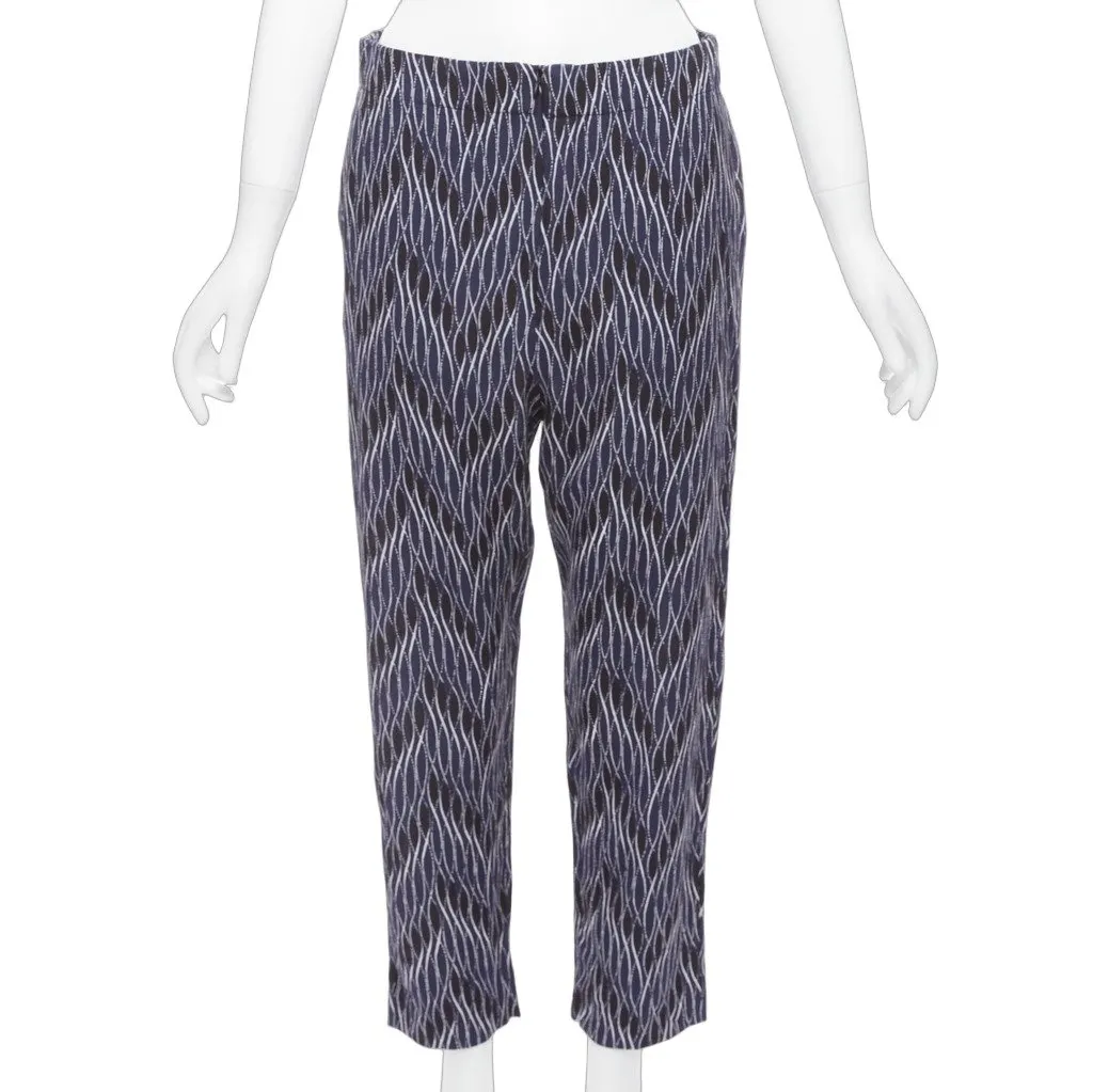 Marni Geometric Crop Pants Black Silk Never worn - Front View