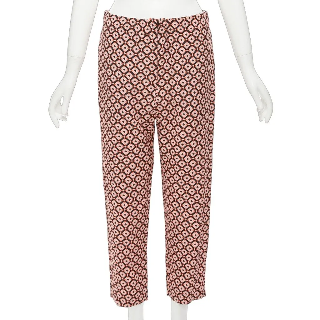 Marni Silk Print Pants Pink Silk Never worn - Front View