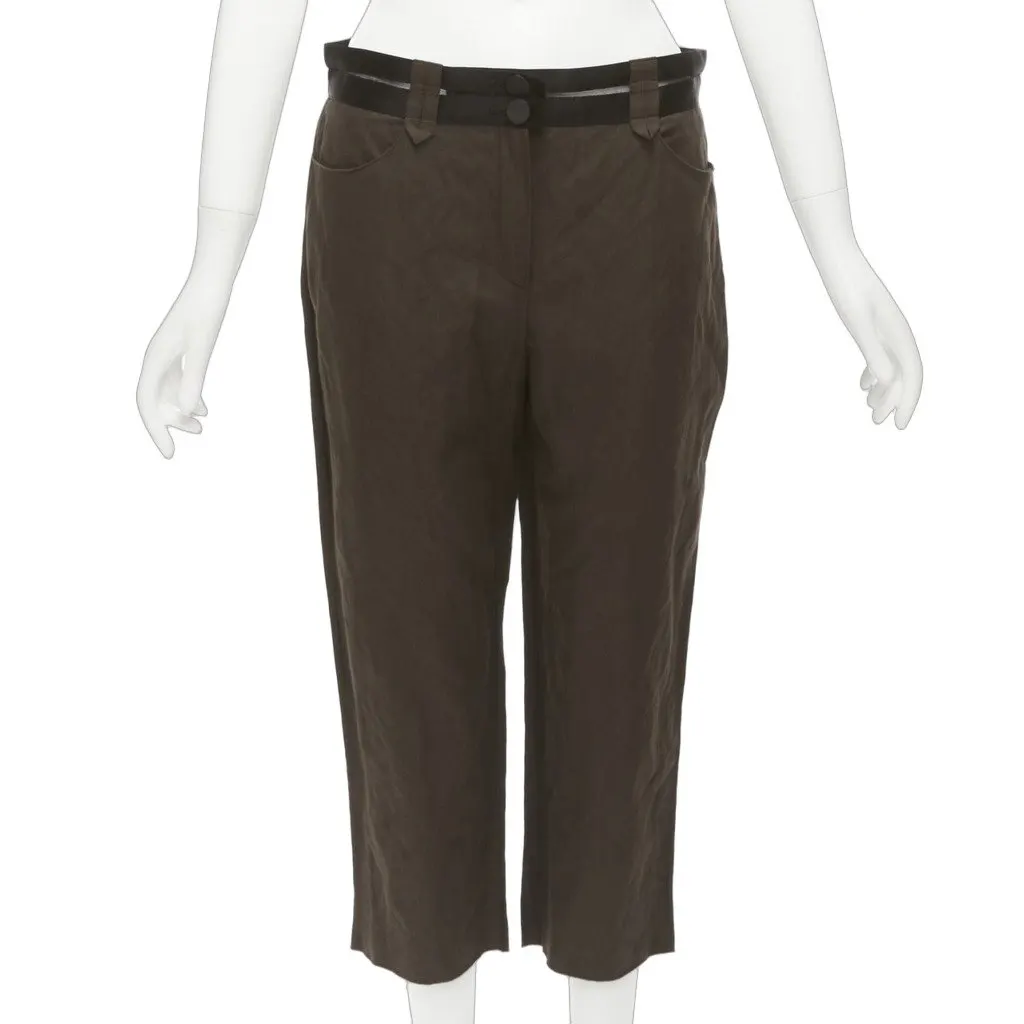 Lanvin Sheer Waist Pants Brown Cotton Very good - Front View