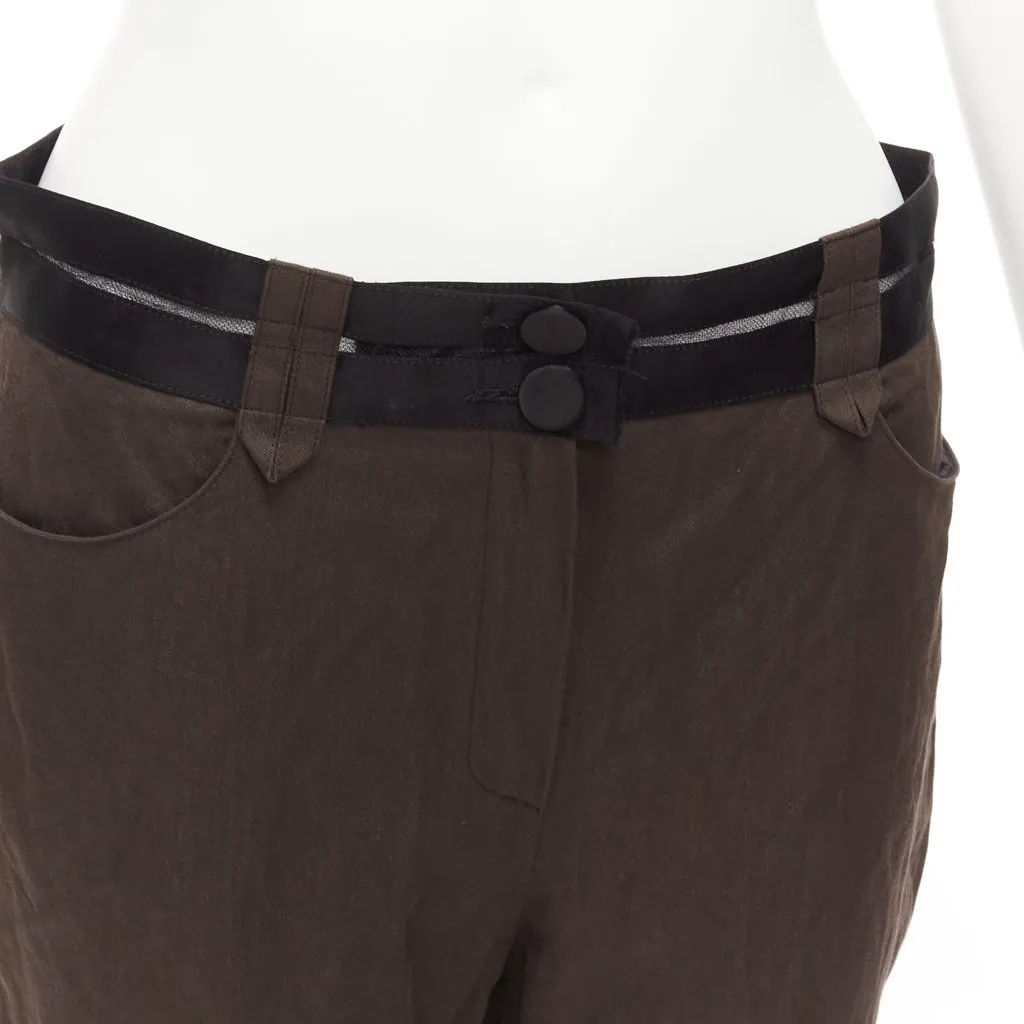 Lanvin Sheer Waist Pants Brown Cotton Very good - Back View