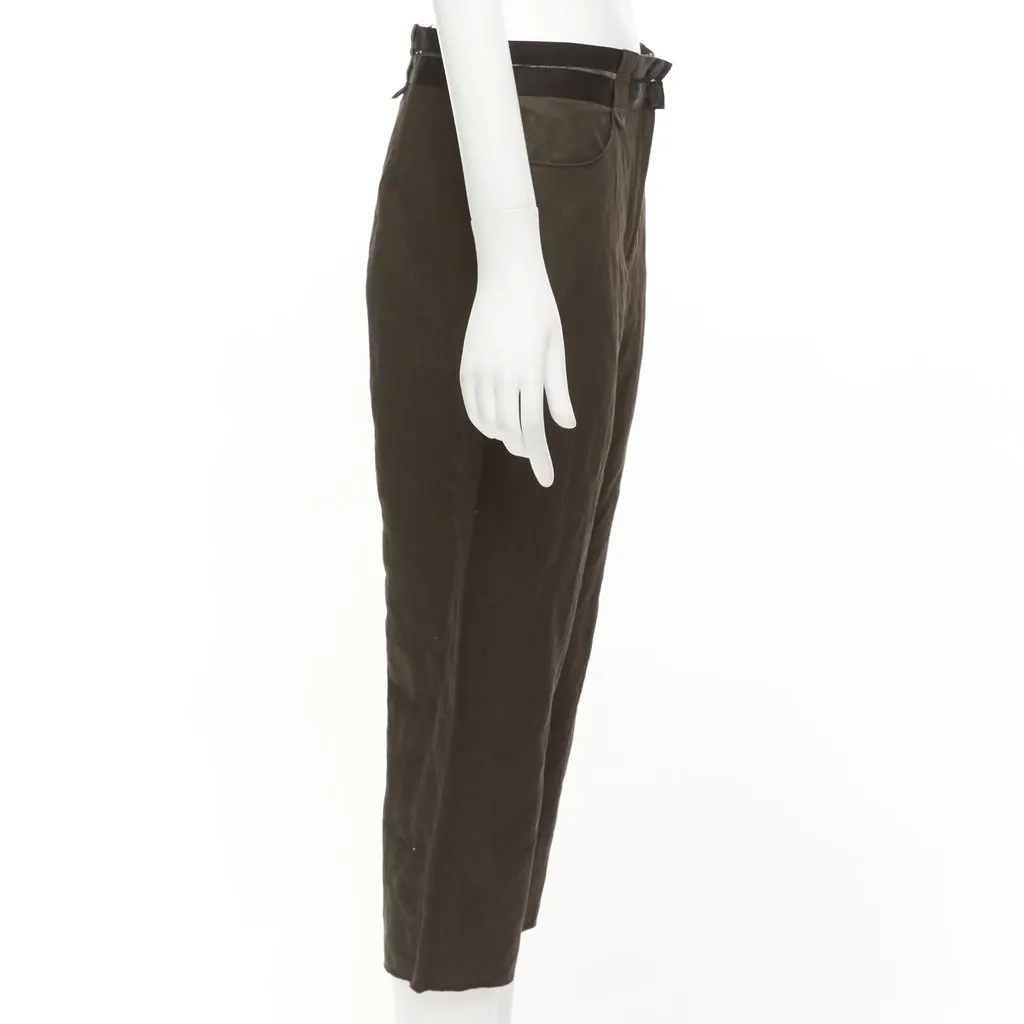 Lanvin Sheer Waist Pants Brown Cotton Very good - Model View