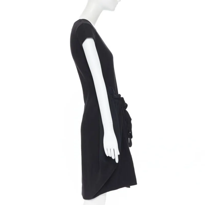 Yves Saint Laurent Ruched Bubble Dress Black Wool Very good - Box View
