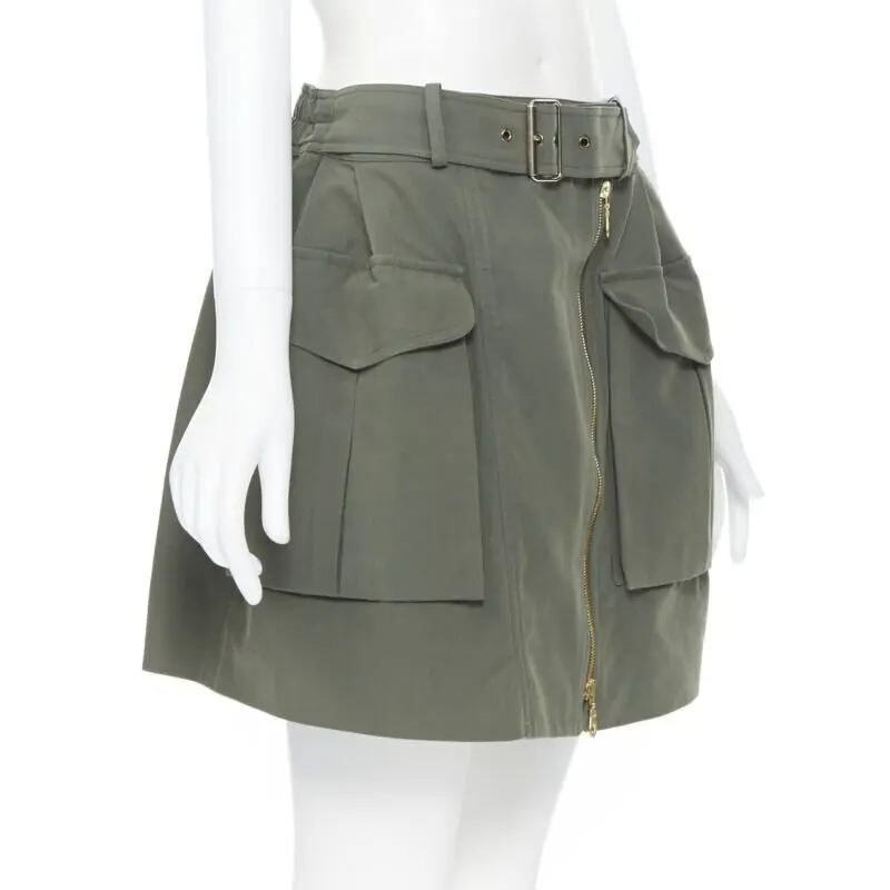 Kenzo Khaki Pocket Skirt Green Cotton Good - Inside View