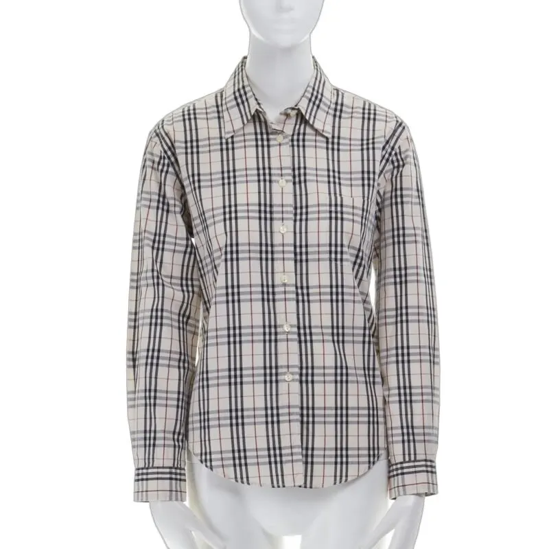 Burberry House Check shirt Beige Cotton Very good - Front View
