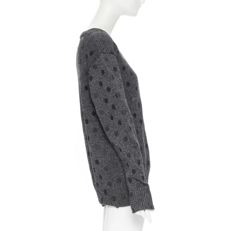 Markus Lupfer Polka Dot Sweater Grey Cotton Never worn - Model View