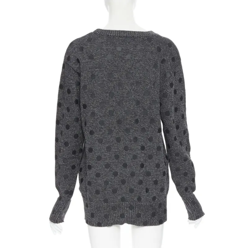 Markus Lupfer Polka Dot Sweater Grey Cotton Never worn - Box View