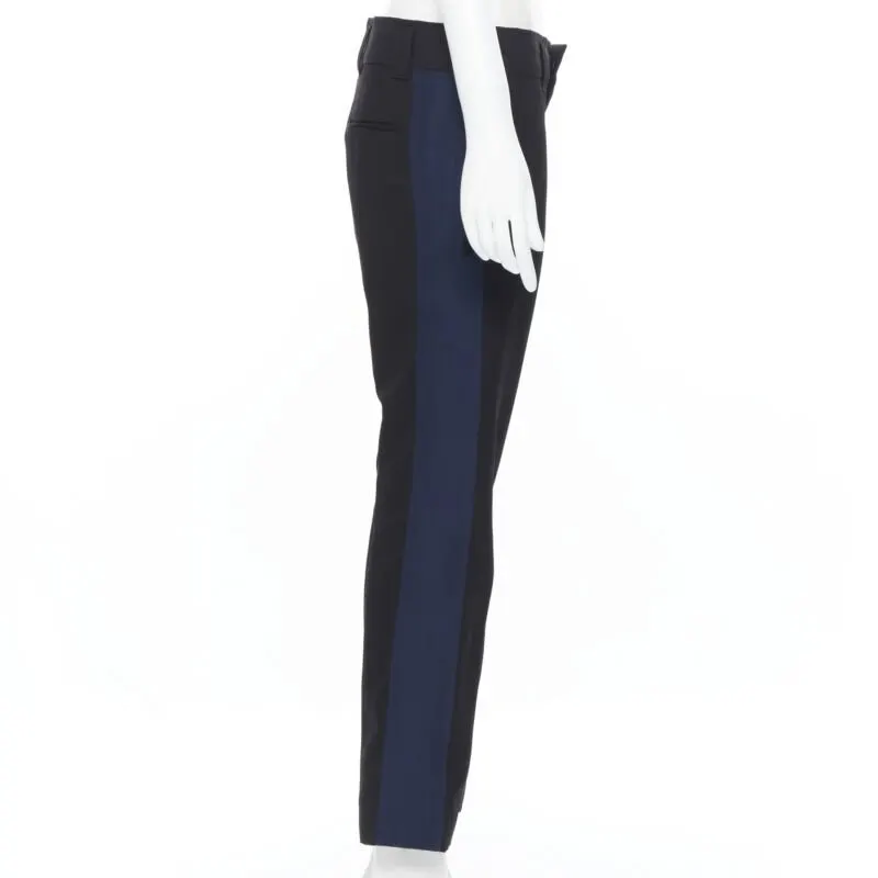 Haider Ackermann Grosgrain Cropped Pants Black Wool Never worn - Box View
