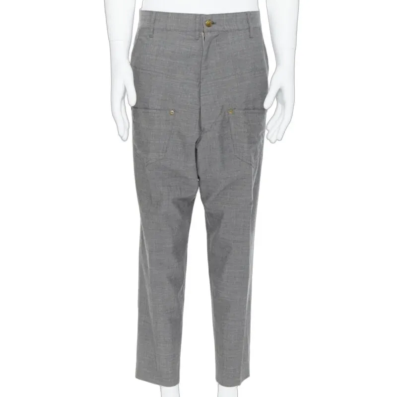 Unsigned Dropped crotch pants Grey Wool Very good - Front View