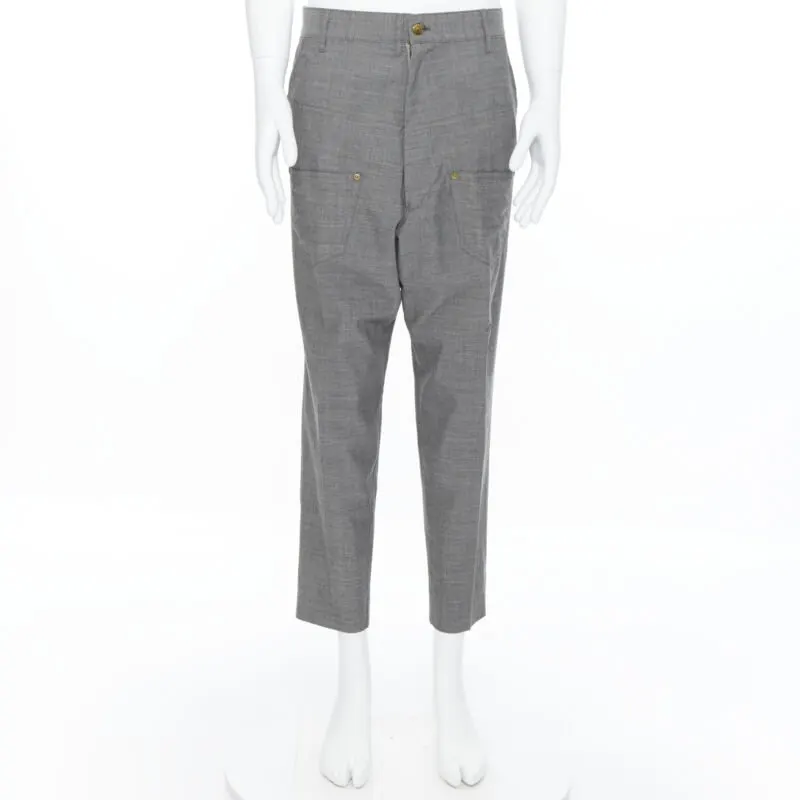 Unsigned Dropped crotch pants Grey Wool Very good - Inside View