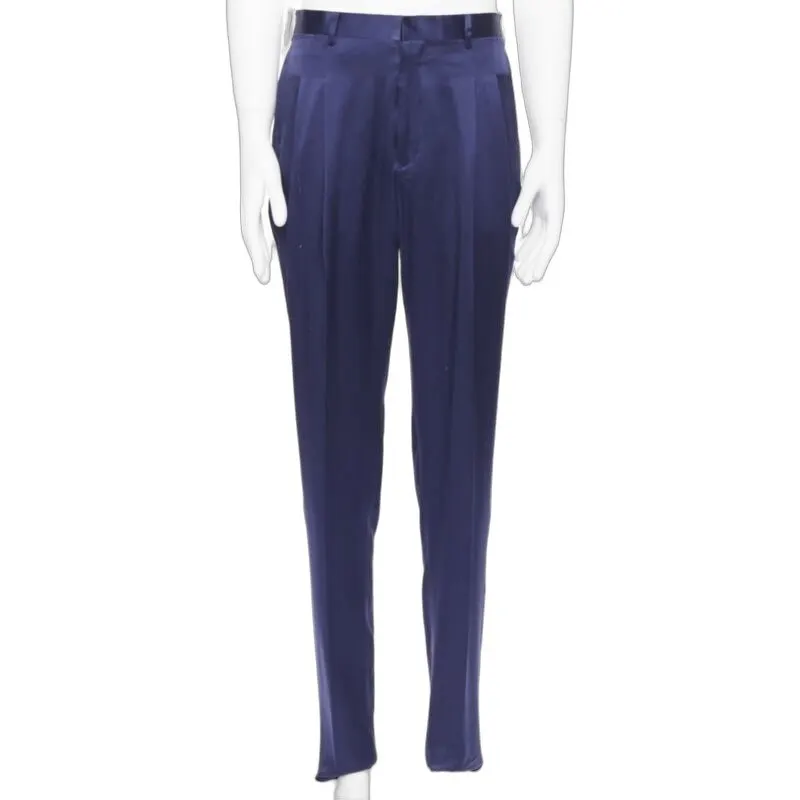John Lawrence Sullivan Viscose pants Blue Viscose Good - Front View
