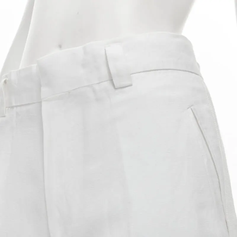 Haider Ackermann Grosgrain Trousers White Linen Good - Back View
