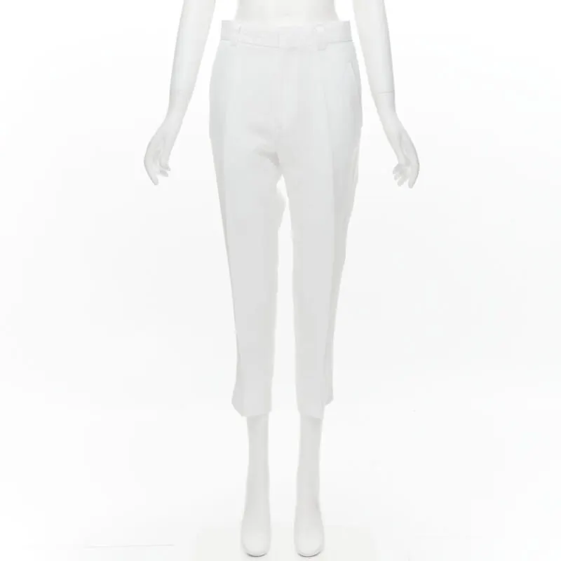 Haider Ackermann Grosgrain Trousers White Linen Good - Inside View
