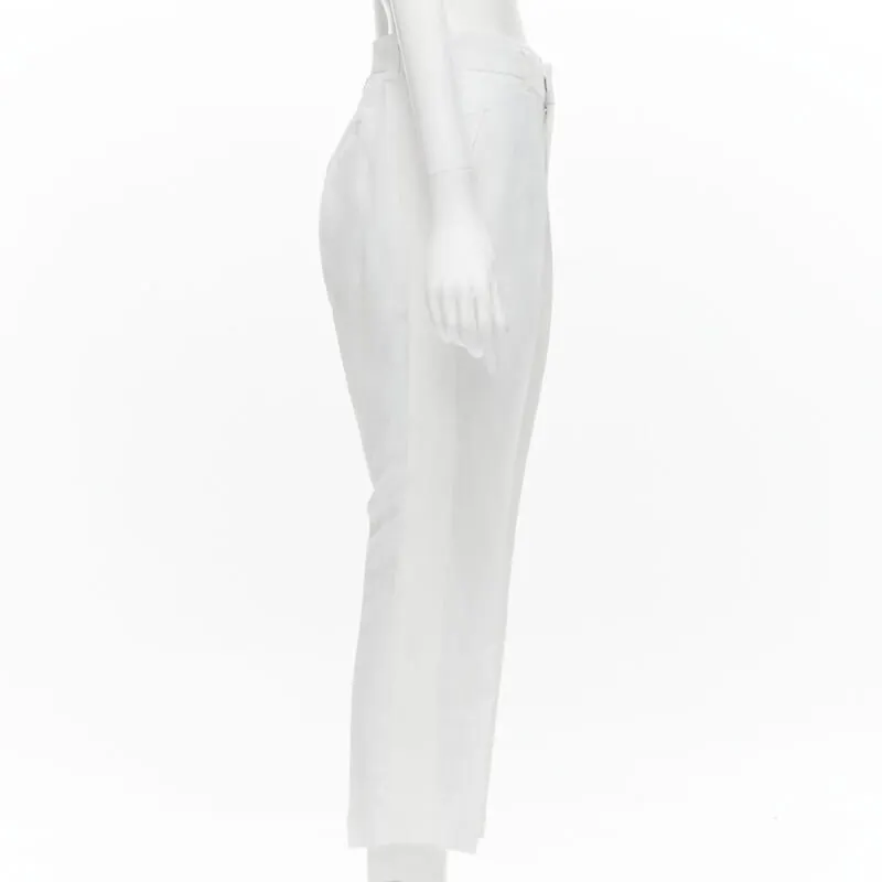 Haider Ackermann Grosgrain Trousers White Linen Good - Model View