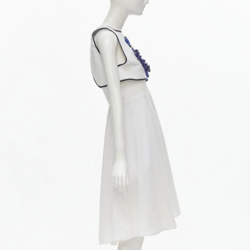 Unsigned Tinsel Bead Dress White Polyester Very good - Model View