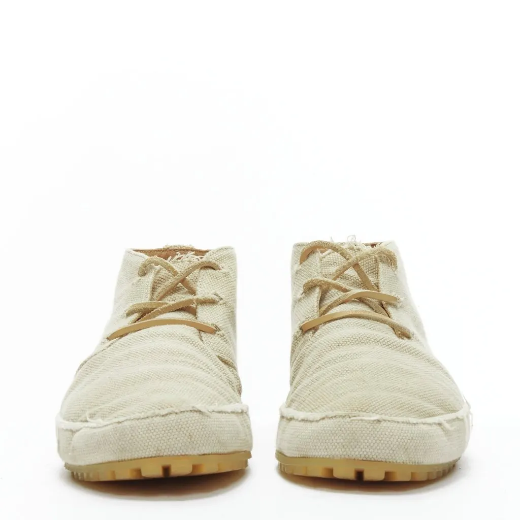 Maison Margiela Polished Combat Boots Beige Canvas Good - Inside View
