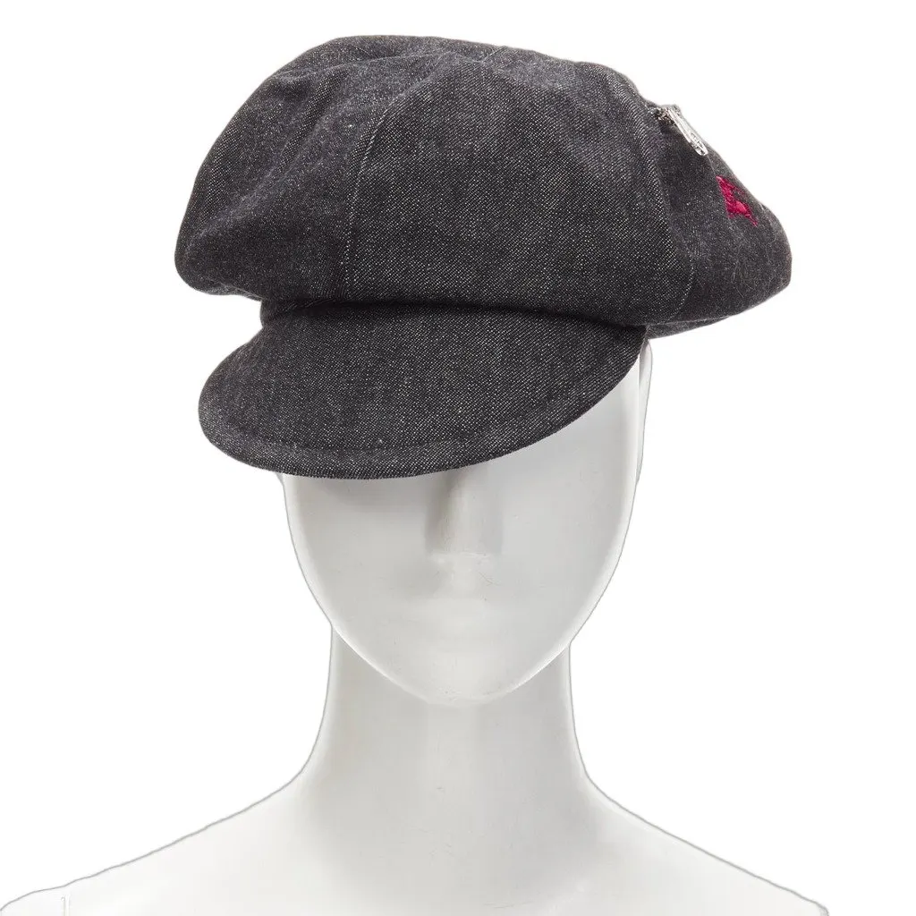 Burberry Black Denim Newboy Hat Black Fair - Front View